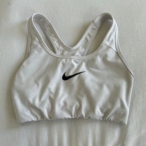 white NIKE sports bra